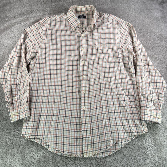 Brooks Brothers Other - Brooks Brothers 346 Mens M Linen Shirt Plaid Button Down Long Sleeve Multicolor